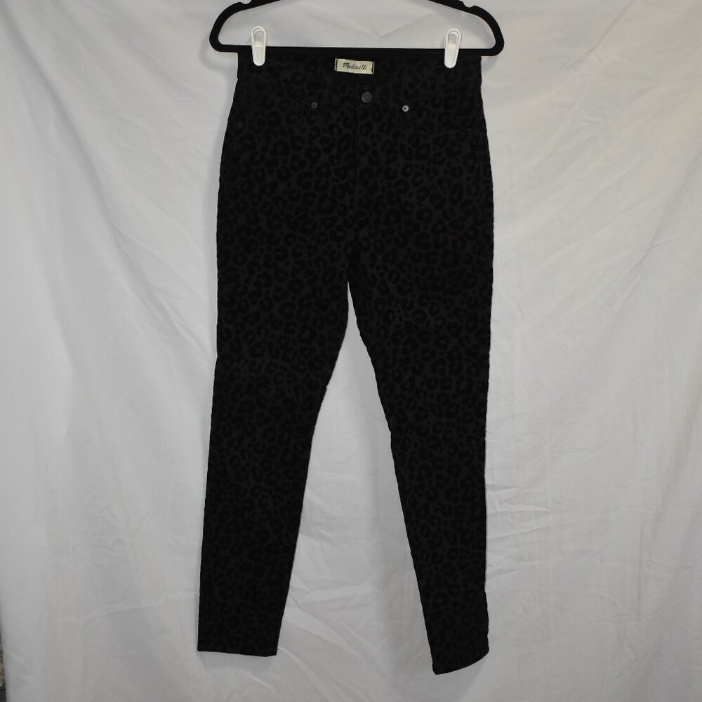 Madewell Size 26 Black Jeans Cheetah Print